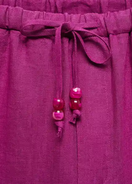 Pantalón Linen Fucsia Talla S Mujer Mango