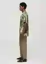 Camisa Mauiv Verde Talla XL Hombre Mango