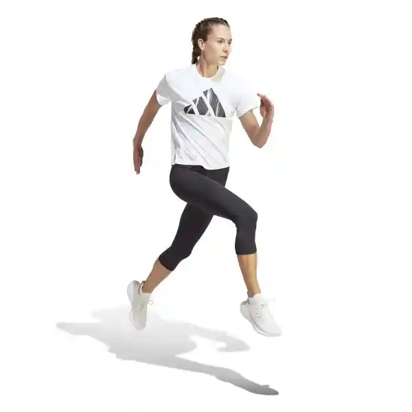 Adidas Camiseta Run it Bl Tee Para Mujer Blanco Talla S