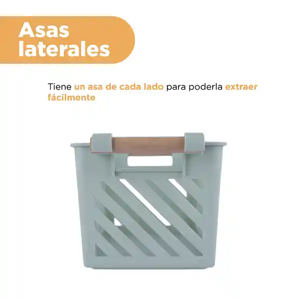 Organizador Plástico Cesta Almacenamiento Apilable Verde Miniso