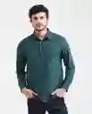 Camisa With Details Manga Larga Verde Nafta Ultra L Chevignon