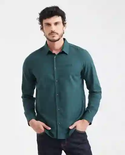 Camisa With Details Manga Larga Verde Nafta Ultra L Chevignon