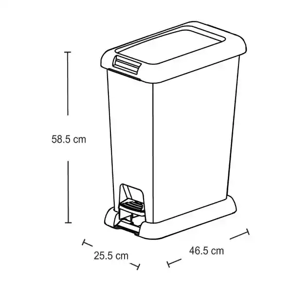 Basurero Pedal Color Blanco 35 L Rimax
