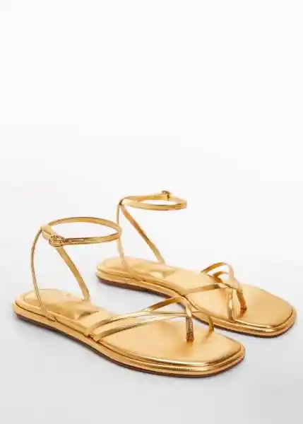 Sandalias Macha Oro Talla 38 Mujer Mango