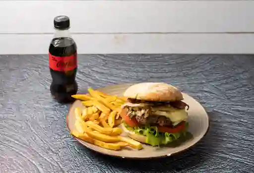 Hamburguesa tradicional + bebida 250 ml