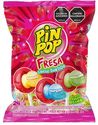 Pin Pop Caramelo Duro Chupeta Fresa Chicle
