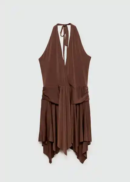 Vestido Moca Marron Talla XS Mujer Mango