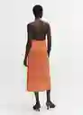 Vestido Polimo Naranja Talla M Mujer Mango