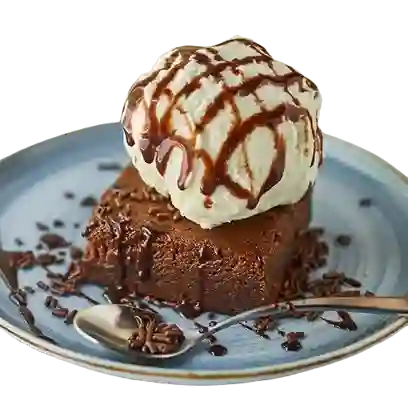 Brownie con helado