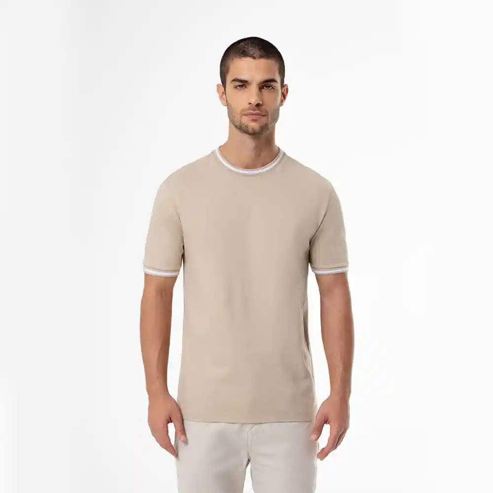 Camiseta Manga Corta en Algodón Masculino Ciprés Gef Talla M