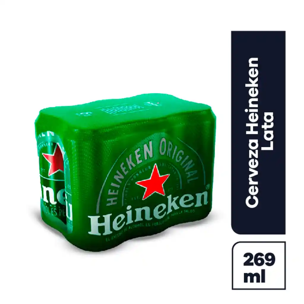 Heineken Cerveza Sabor Original Sixpack Lata