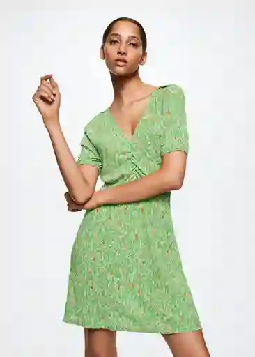 Vestido Salito Verde Talla Xs Mujer Mango