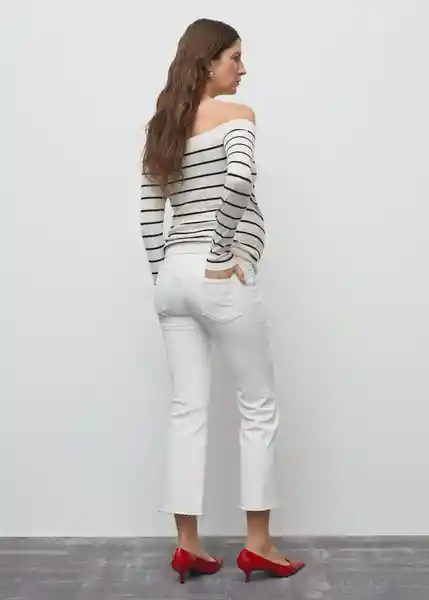 Jean Bootmum Blanco Talla 36 Mujer Mango