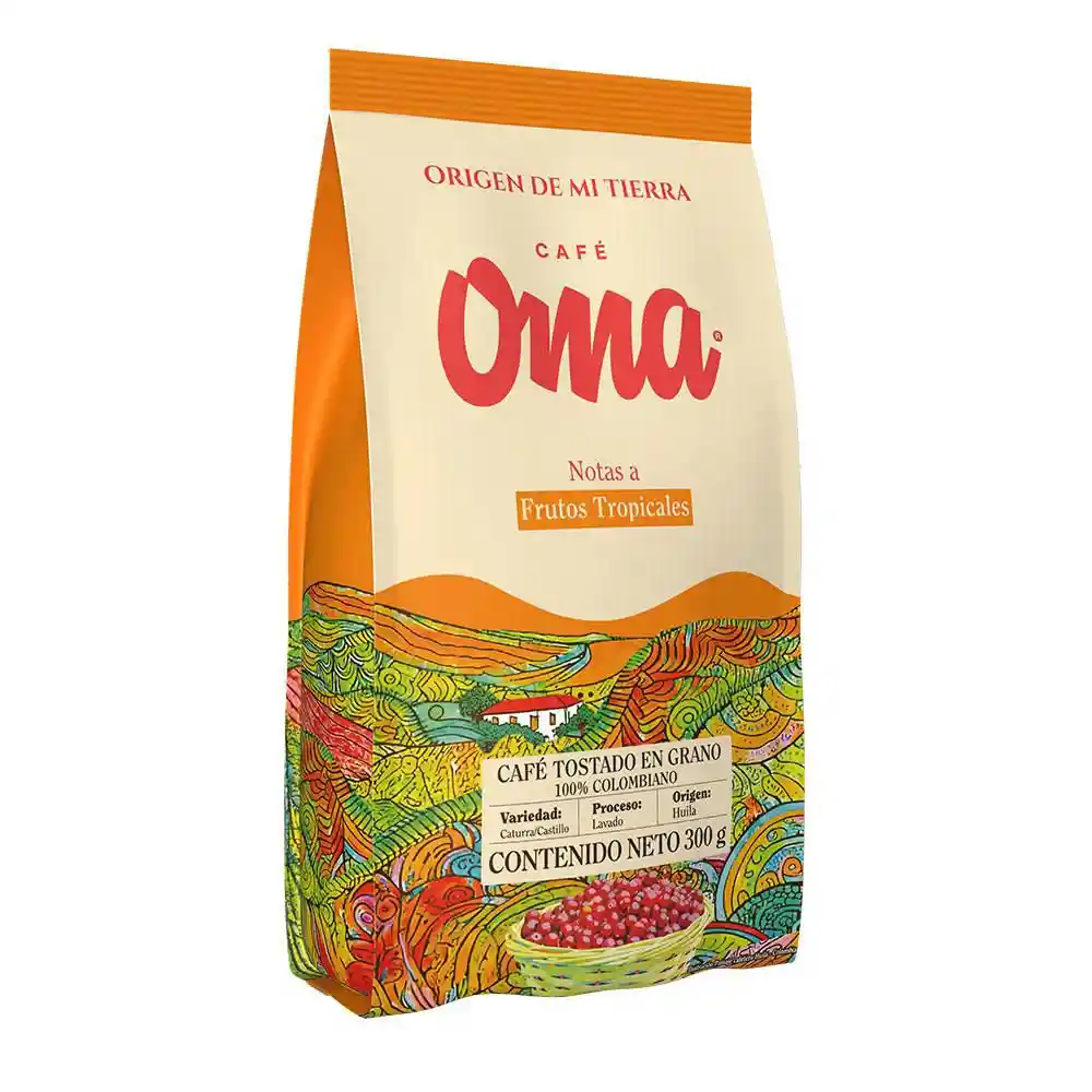 Café Oma Tostado Grano Origen Mi Tierra (300 Gr)
