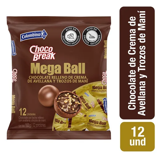 Choco Break Chocolate Mega Ball Relleno de Crema de Avellana
