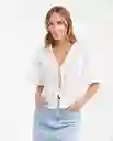 Camisa Eyelet Resort Femenino Blanco 0 Claro Talla M Chevignon
