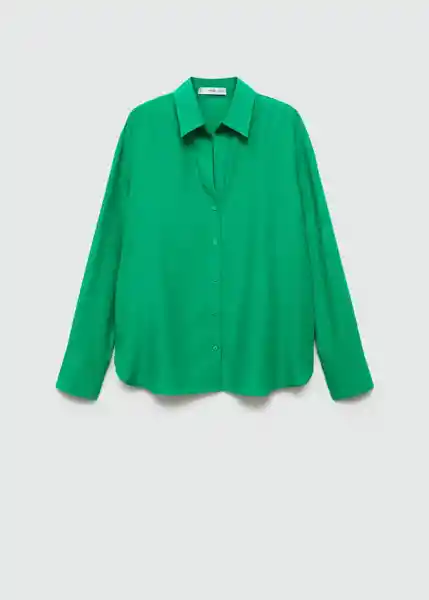 Camisa Lima Verde Talla L Mujer Mango