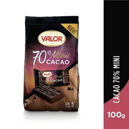 Valor Mini Chocolate 70% Cacao sin Azúcar Añadida