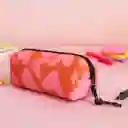 Cartuchera Estampado de Corazón Serie Black & White Rosa Miniso