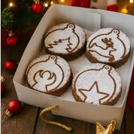 Caja x 4 brownie navidad esferas