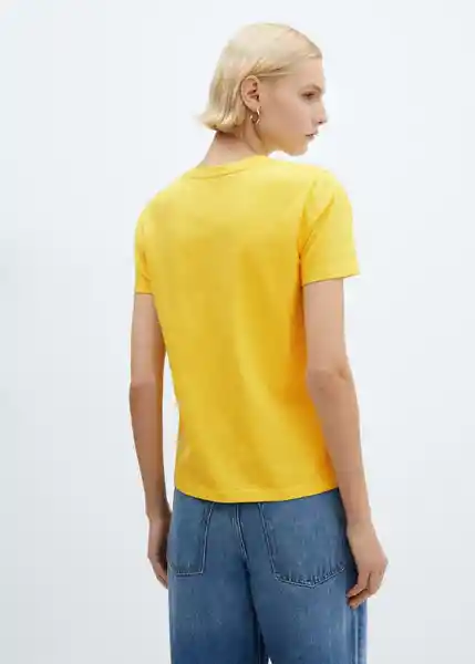 Camiseta Chalacai-X Amarillo Talla S Mujer Mango