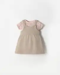 Conjunto de Vestido Corto en Algodón Bebita Celeste Baby Fresh