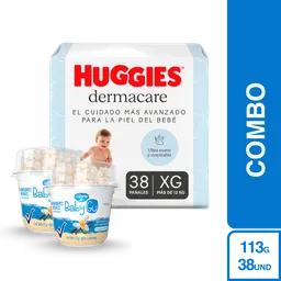 Combo Pañales Huggies Dermacare Etapa + Yogurt Baby Gu Alpina