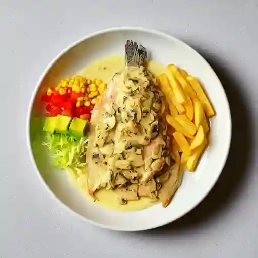 Trucha con Salsa de Champiñones