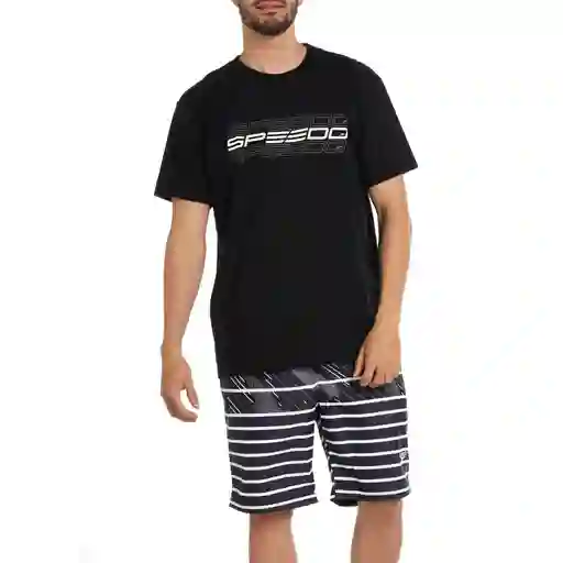 Camiseta Manga Corta Speedo Formula Hombre Negro-s