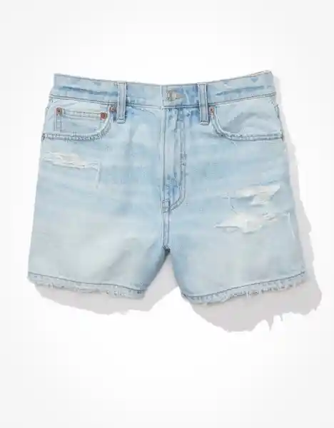 Short Lavado Claro y Rotos Mujer Azul Talla 12 American Eagle