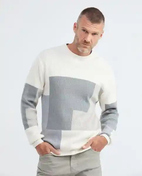 Sueter Block Gris Ceniza Claro Talla L Hombre Chevignon