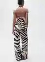 Chaleco Zebra Beige Talla M Mujer Mango