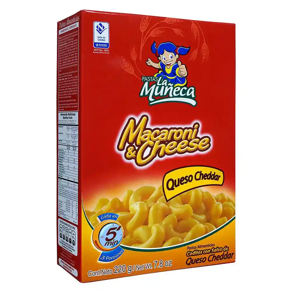 La Muñeca Pastas Macarrones con Queso Cheddar