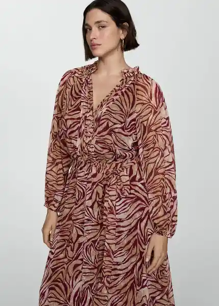 Vestido Colombia Granate Talla S Mujer Mango