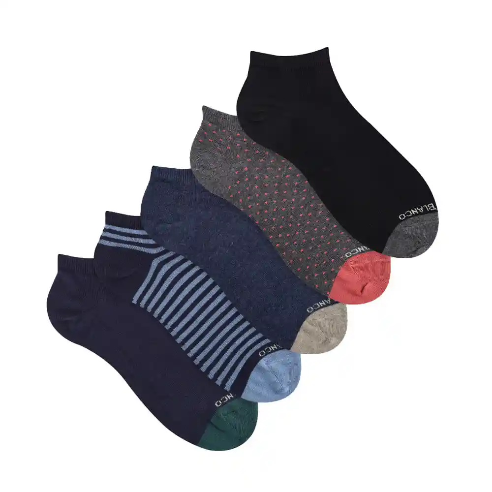 Medias Casuales Tobilleras Masculino Brecia Tobillera X5 Punto Blanco Talla 10-12