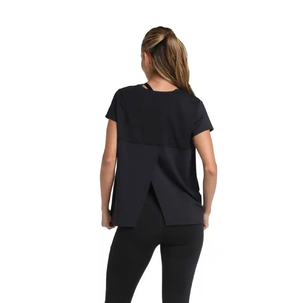 Camiseta Manga Corta Oversize Sleek Night Mujer Negro-l