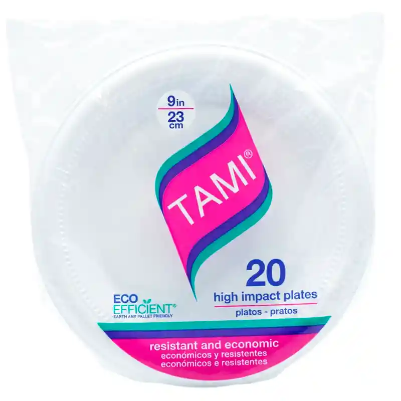 Tami Plato Desechable Color Blanco 