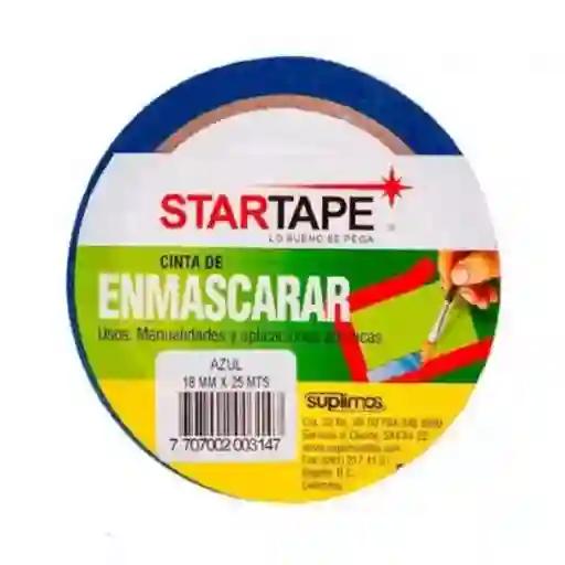 Cinta Enmascarar Startape Azul - 18Mm / 25 Mt