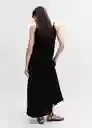 Vestido Bambula Negro Talla M Mujer Mango