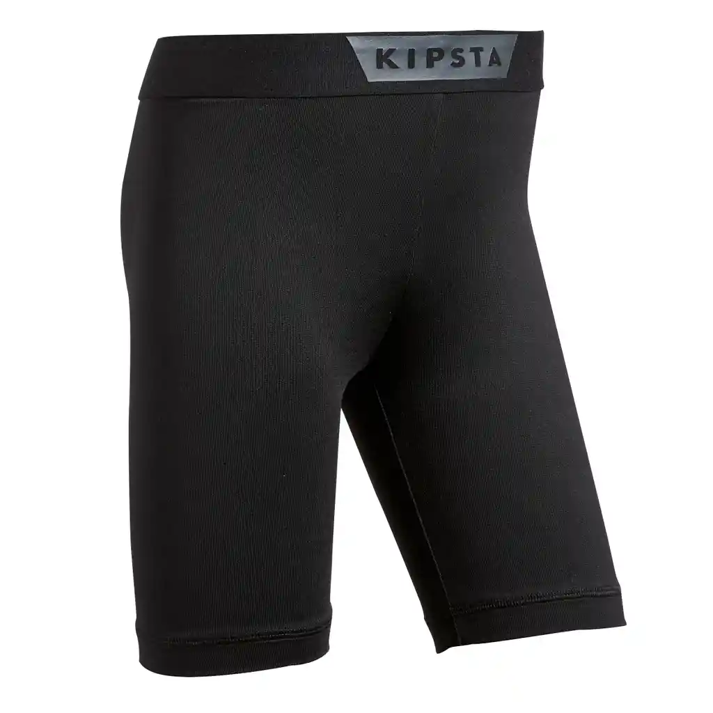 Pantaloneta Interior Térmica de Fútbol Para Niños Kipsta Keepcomfort Negro