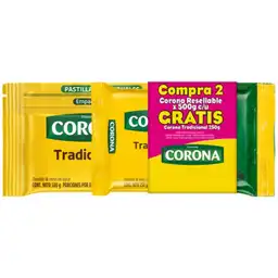 Chocolate Corona x 500g 16 pastillas x 2unidades más gratis corona x250 gramos 