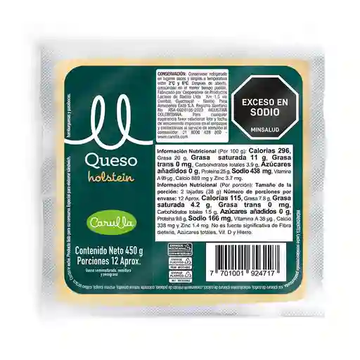 Queso Holstein Tajado Carulla