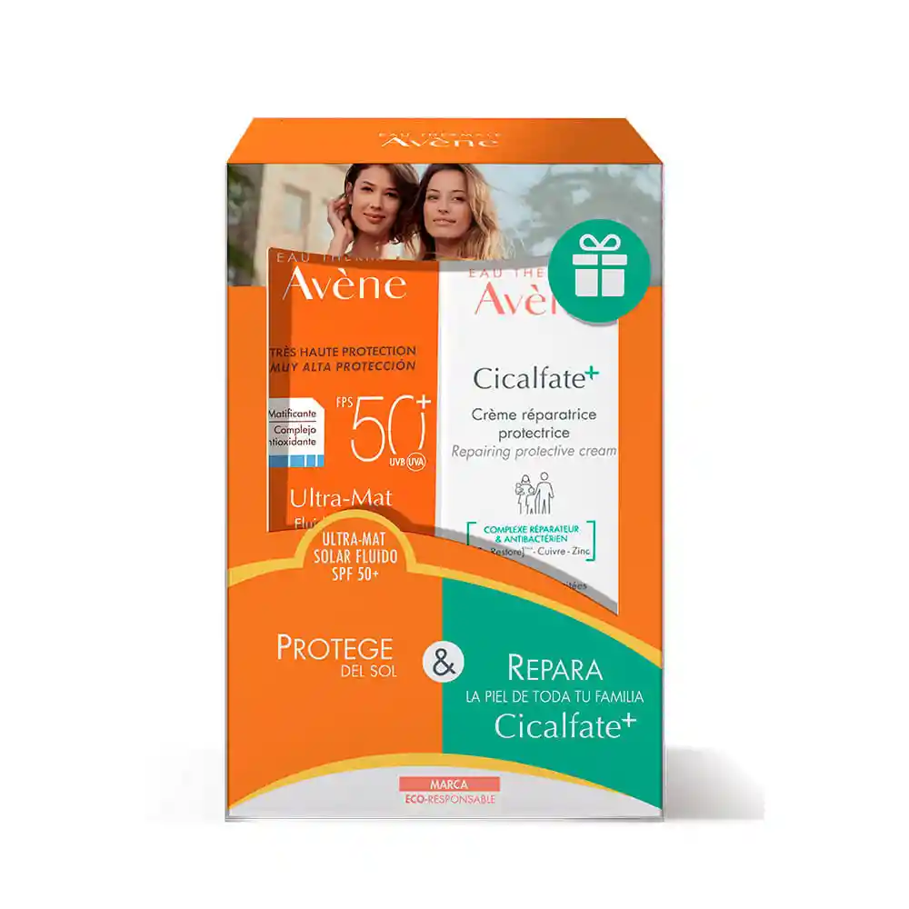 Avene Protector Solar Ultra-Mat Spf 50 + Crema Protectora Cicalfate 