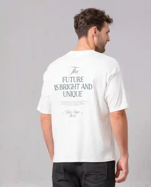 Camiseta Oversize Hombre Crudo Marfil Claro XXL 40412 Rifle