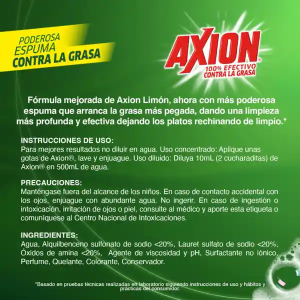 Lavaplatos Liquido Axion Limón 2.3 L