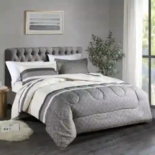 Expressions Comforter Estampado Para Cama Sencilla (150 X 230 Cm) Slash Rayas Gris. Incluye: 1 Funda 50 X 70 Cm + 5 Cm. Marca: . Sku 209200