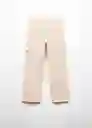 Jean Cargo Beige Talla 12 Niña Mango