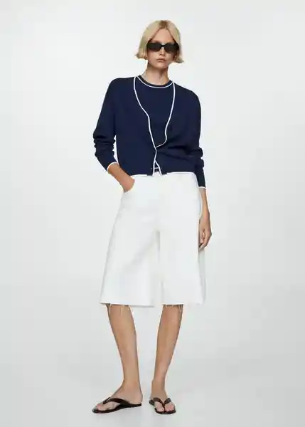 Cardigan Pipe Navy Talla S Mujer Mango