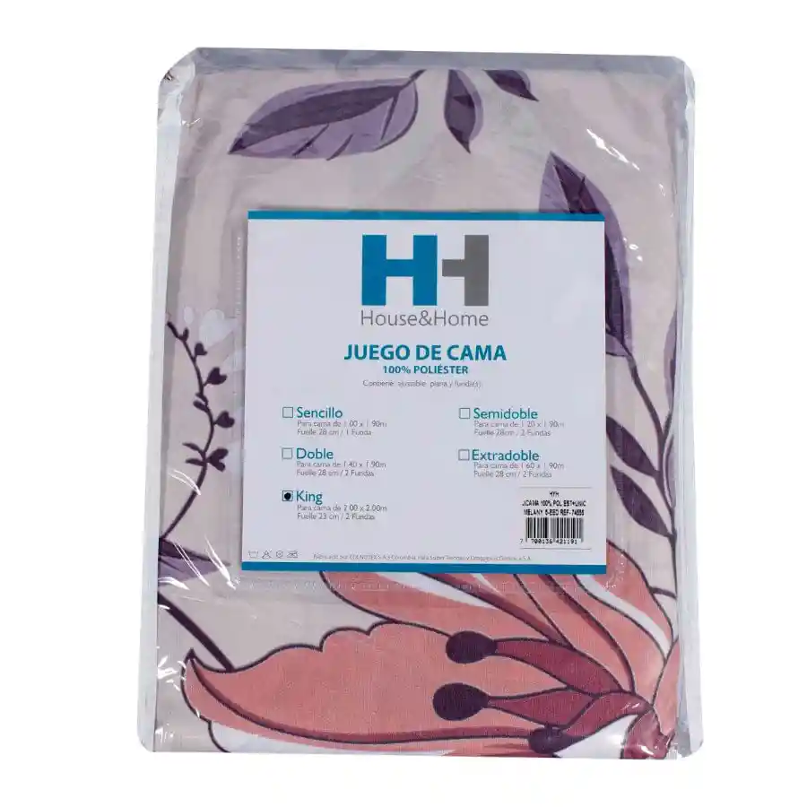 Jgo Cama H&h Melany King 100% Pol