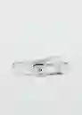 Cinturón Lámina Plata Talla S Mujer Mango